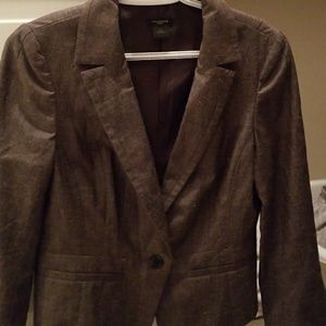 Structured, gun-metal blazer, Ann Taylor